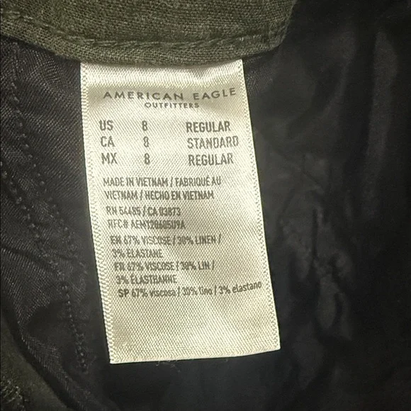 American Eagle Outfitters Olive Green Wide Leg Pant - Picture 7 of 10